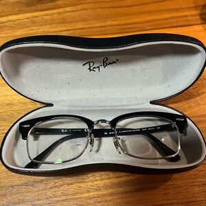 Ray-Ban Black and Silver Square Glasses